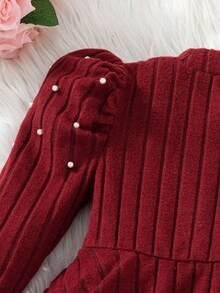 Genkimix Kids 2件套女童休闲运动舒适长袖连帽服装，秋季 - 酒紅色 - 查看 3