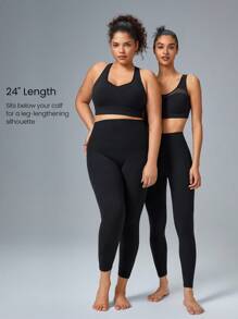 GLOWMODE FeatherFit™-Sculpt Snatch It Tummy Control Pocket Soft Silicone Waistband Leggings Medium Impact Jogging Gym Cycling