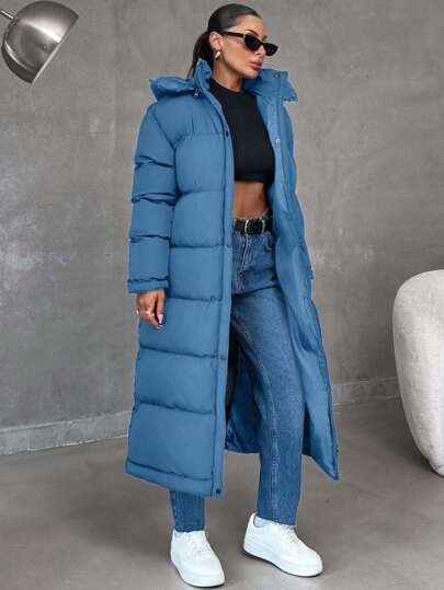 EURMUSE Women's Warm Oversized 2in1 Waterproof Hooded Long Winter Coat