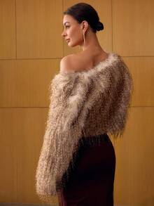 MOTF PREMIUM ASYMMETRICAL HEM FAUX FUR COAT - Coffee Brown - View 4