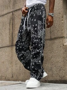 PAVTROS Quần ống đứng dáng rộng Manfinity Streetrush phong cách Street Academy dành cho nam, in kỹ thuật số họa tiết Paisley toàn bộ, hoàn hảo để kết hợp với phong cách INS, High Street và Hip-Hop. Lý tưởng cho phong cách Street Rock, lễ hội âm nhạc và trang phục hàng ngày. - Nhiều màu - Xem 8