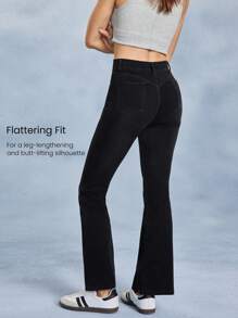 GLOWMODE Jeanious 超弹力经典牛仔喇叭牛仔裤 Jflare 带五个口袋 瑜伽日常