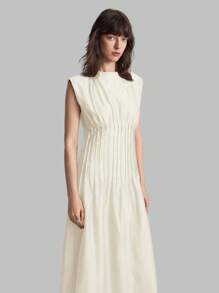 Ontre 2025新款优雅纯色束腰长裙女士连衣裙，优雅连衣裙，外套，商务休闲连衣裙，度假海滩派对连衣裙，教师装，休闲连衣裙，节日连衣裙