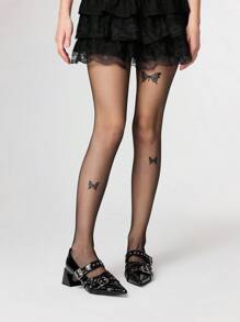 ROMWE Grunge Punk Giày cao gót mũi nhọn thanh lịch bằng da sơn mài - màu đen - Xem 2