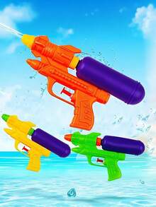 Zazumi 1/2/3PCS 7.48 * 3.93in Large Capacity Durable Powerful Spray Remote Color Outdoor Water Gun Toy, Suitable For Swimming Pool Beach Water Fighting Summer Fun Splashing War Game Party Family Reunion Backyard Play - Multicolor - View 5