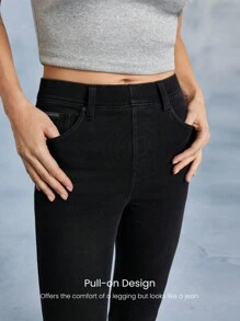 GLOWMODE Jeanious 超弹力经典牛仔喇叭牛仔裤 Jflare 带五个口袋 瑜伽日常