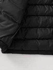 SHEIN Youngsters's Jacket Lightweight Girls' Hooded Spring And Autumn Coat For Medium-Large Size Youngsters Fall Winter - Black - View 7