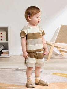 Cozy Pixies 休闲轻便百搭棕色泰迪熊图案可爱一脚蹬平底婴儿拖鞋，适合春夏季 - 棕色 - 查看 4