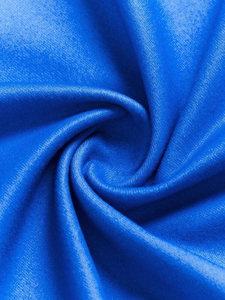 SHEIN X The Smurfs 2 件套青少年男孩卡通运动休闲蓝色可爱卡通印花长袖 T 恤和裤子睡衣套装，适合秋冬季 - 藍色 - 查看 5