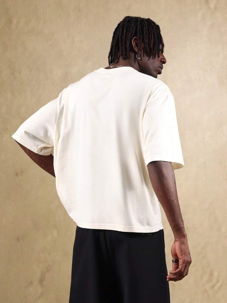 Oversized Cotton T-Shirt With Bold Text Print