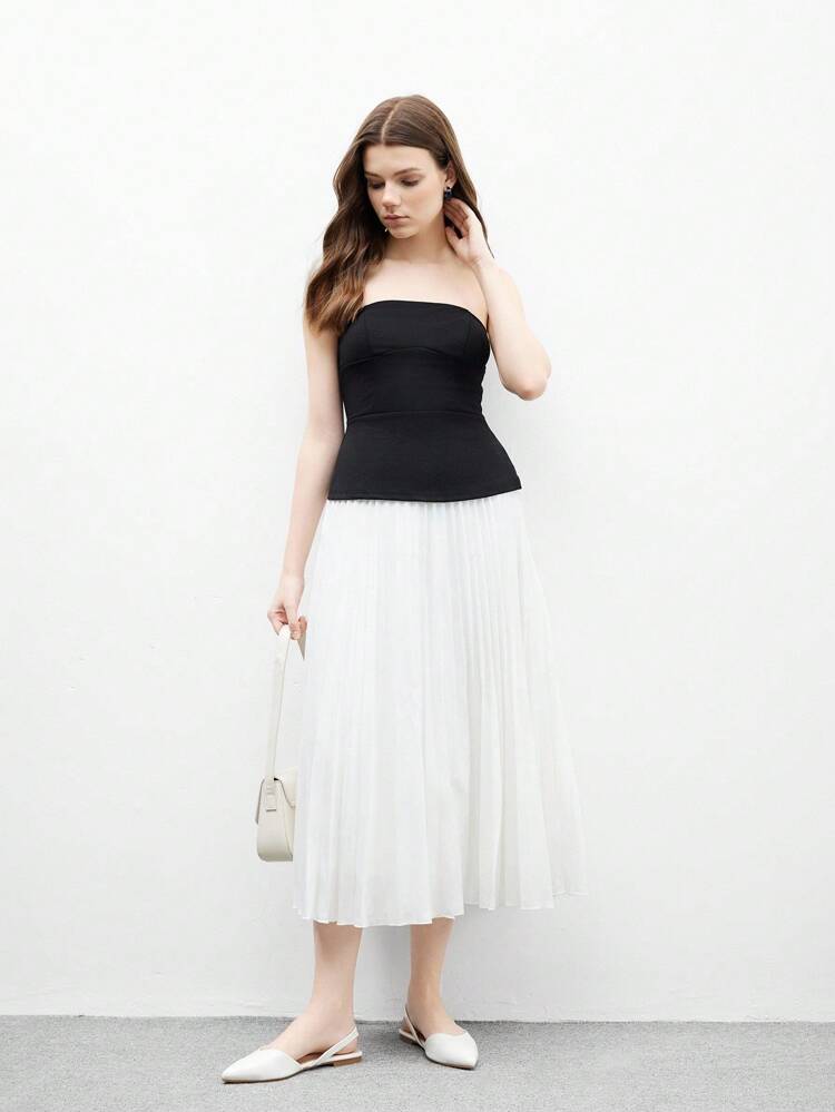 CUCCOO BIZCHIC Women's Fashion Pointed Toe Flat White Backless Slip-On Shoes, Minimalist Design, Versatile For Commuting And Daily Wear For Christmas Spring Shoes