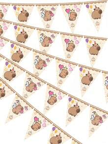 12 CÁI Trang Trí Tiệc Capibara Biểu Ngữ Cờ Đuôi Nheo Chủ Đề Cờ Tam Giác Vòng Hoa Biểu Ngữ Ngoài Trời Trong Nhà Trang Trí Tiệc Sinh Nhật Cá Heo Đáng Yêu Vật Dụng - Nhiều màu - Xem 9