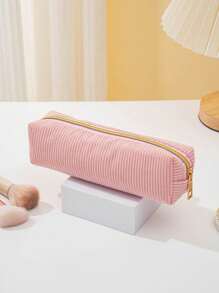 1个大容量灯芯绒笔袋，简约纯色灯芯绒文具收纳盒，桌面文具收纳盒，学生必备文具收纳用品。返校季 - 彩色 - 查看 12