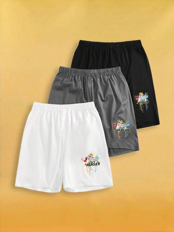 NotGurli 3pcs Comfortable Ribbed Shorts Pajama Set For Teenage Boys