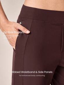 GLOWMODE 25'' VitalSwift Ultra-Light Petite Tapered Slim-Fit Slit Work Joggers Pants With Side Pockets Daily Casual Fall - Purple - View 5