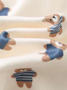 Cozy Pixies 2 件套男婴卡通动物图案针织柔软圆领长袖套头衫和围兜裤套装 - 彩色 - 查看 8