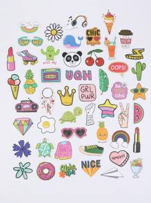 50 张混合图案贴纸 计划贴纸 贴纸套装 日记贴纸 可爱贴纸 字母贴纸 可爱贴纸 - 彩色 - 查看 12