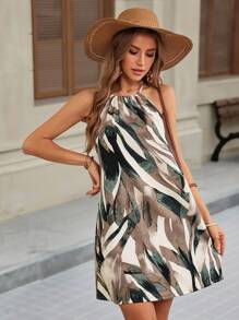 Brillora 假日編織印花露肩修身女裝連衣裙 - 彩色 - 查看 4