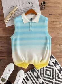 Manfinity Joysei 男士渐变色针织背心，春秋季休闲装 - 彩色 - 查看 3