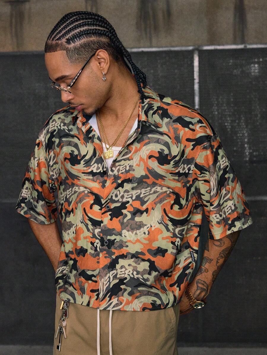 AXEPEAK 男士梭织休闲日常衬衫 - 彩色 - 查看 1