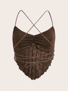 SHEIN ICON Seam Detail Backless Bandana Summer Crop Top