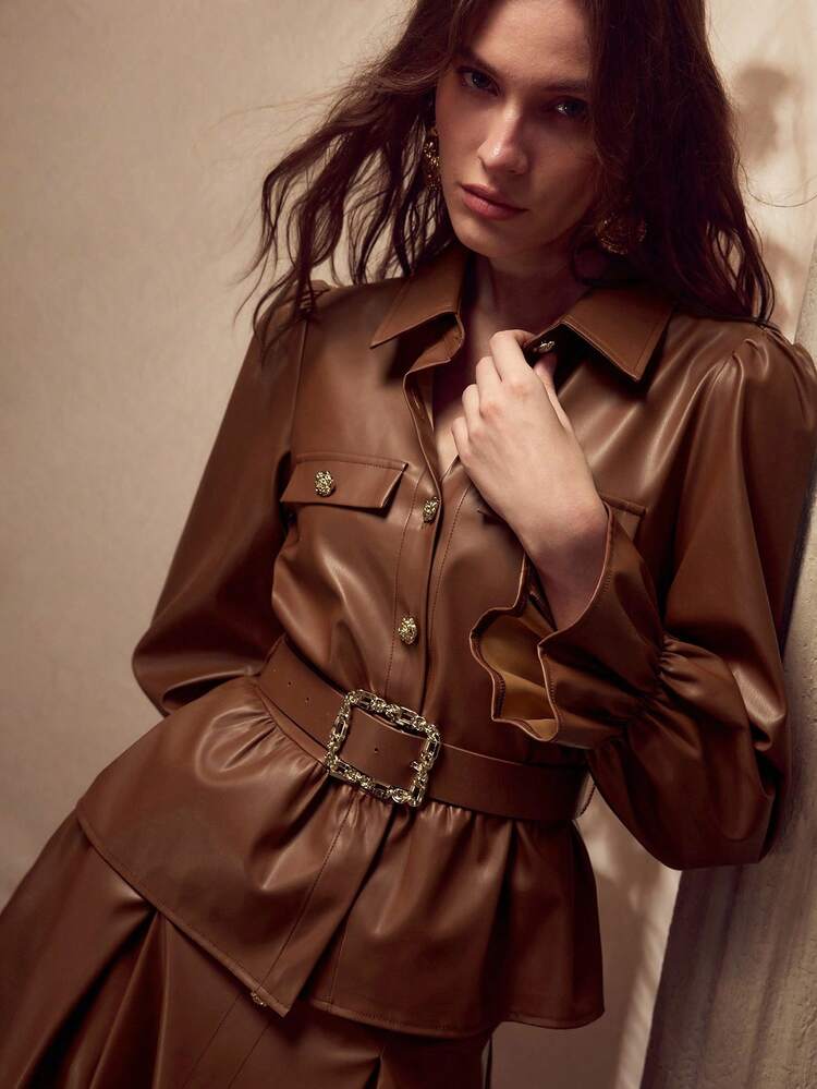 BELTED PEPLUM JACKET