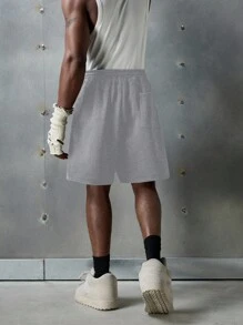 NEON BLANC Men's Street Fashion Knitted Long Sleeve Ribbon Embroidered Crew Neck T-Shirt, Suitable For Summer - Grey - View 4