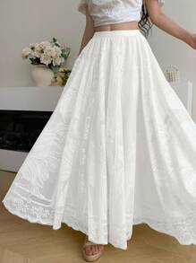 Modelyn 时尚新款蕾丝浅黄色女裙 - 杏色 - 查看 1