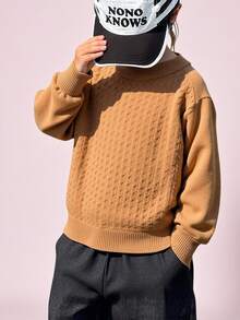 Gruby sweter żakardowy dla chłopców, khaki, bluzki codzienne, bluzka podstawowa, Halloween, vintage, czerwony, dla chłopców, czarny, kostiumy na Halloween, odpowiedni na wiosnę, lato, jesień, zimę, do szkoły, do ogrodu, na imprezę