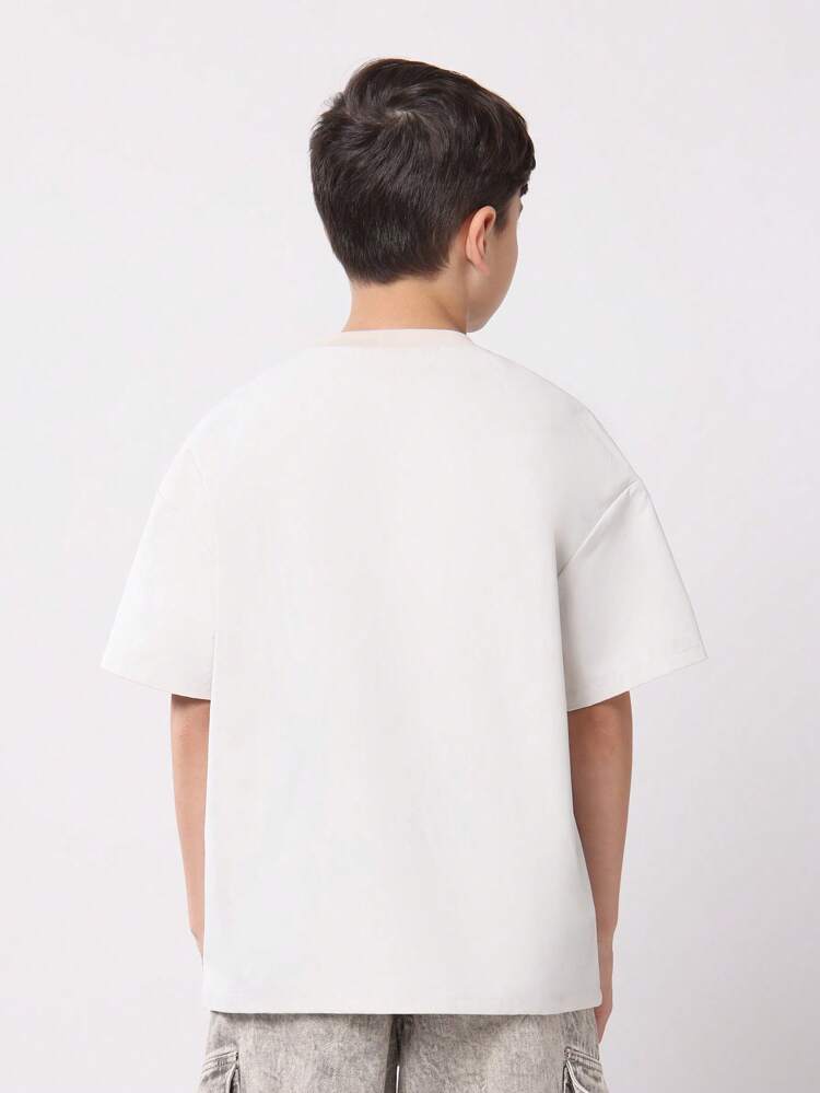 Oversized Studios Text Print T-Shirt With Drop Shoulder