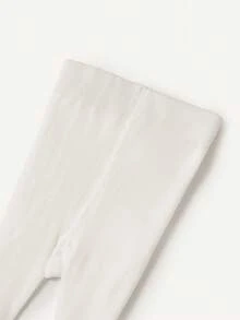 Cozy Pixies 1 件装女婴厚款蝴蝶结装饰紧身裤，适合户外穿着 - 白色 - 查看 11