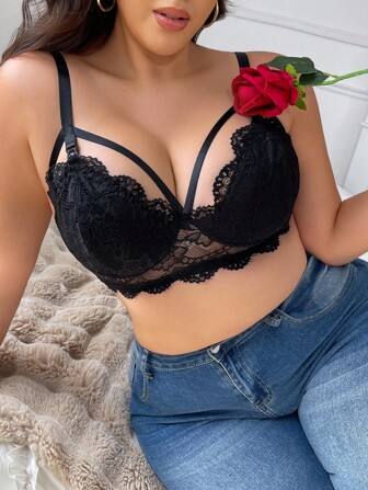 Moonlight & Mama 加大码蕾丝前扣式哺乳文胸