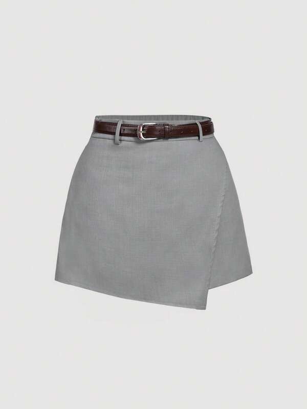 SHEIN MOD 浅灰色休闲短裤，带侧袋，夏季