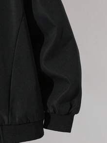 SHEIN Tween Boy Thermal Lined Zip-Up Baseball Jacket, Can Be Worn With Halloween Sweatshirt, Fall Sweatshirt, Shirt, Jogger Pants, Suitable For Commuting, School, Casual, Sports, Autumn/Winter