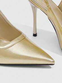 CUCCOO SZL 女士尖头可调节带扣时尚高跟露背浅口鞋