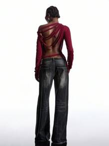 LYSMO 2025 New Arrive Minimalism Fall Women's One Shoulder Top Fashion Sexy Hollow-Out Shoulder Striped Long Sleeve T-Shirt Graphic Tees Party Outfit Women Back To School, Homecoming, 2000s Style, Y2K Clothes Women, Streetwear Grunge And Punk Chic, Y2K Clothes And Stockholm Style, Edgy Clothes Woman And Unique Clothes Christmas Clothes Halloween Costumes