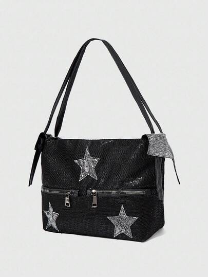 Grunge Punk Star Pattern Fashion Shoulder Bag For Women