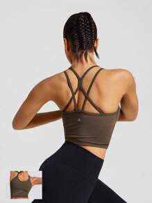 GLOWMODE FeatherFit™ Crisscross Hoạt động Xe tăng Hỗ trợ ánh sáng Thấp Yoga Hằng ngày - Cảm hứng quế - Xem 1