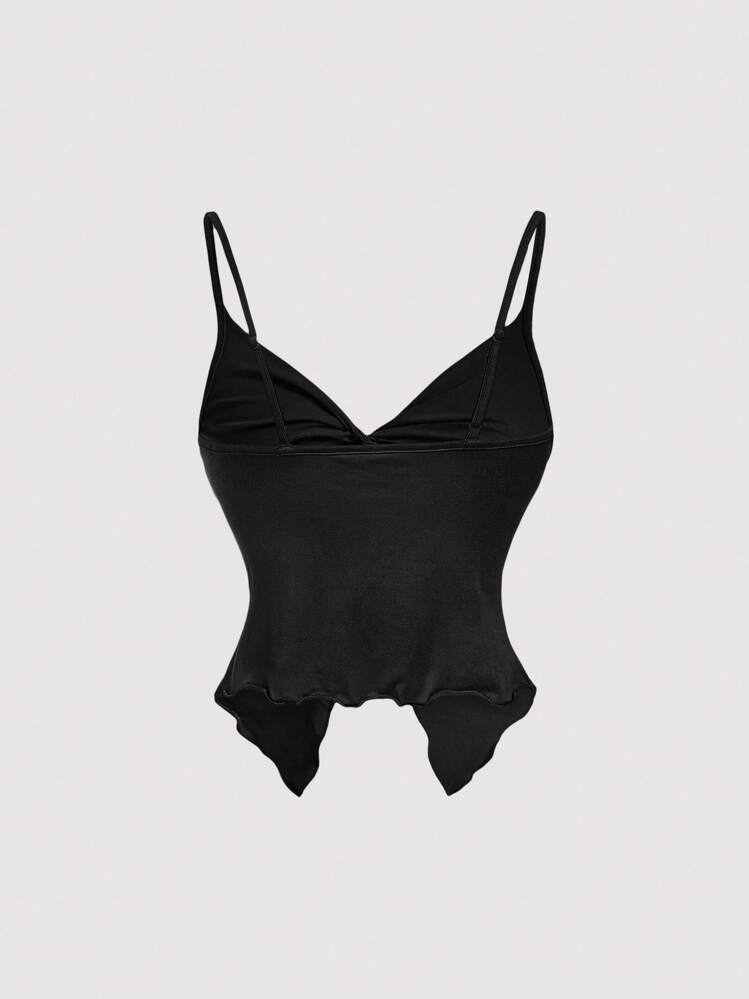 SHEIN MOD Áo hai dây xoắn trơn màu thanh lịch dành cho nữ mùa hè - Màu be - Xem 8
