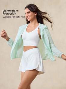 OutZeal Veste coupe-vent pour femmes résistante à l'eau, sans PFAS, avec protection UV et capuche. Idéale pour la randonnée et le camping en extérieur