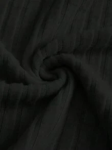 SHEIN Pregnant Women's Casual Solid Color Drawstring Hooded Long Sleeve Sweatshirt, Sweatshirt, Spring Autumn, For Maternity, For Winter - Black - View 8