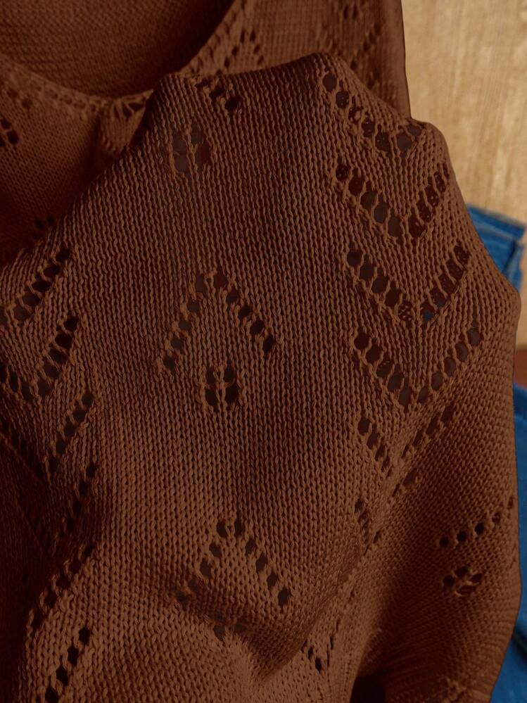 EMERY ROSE Women's Solid Color Minimalist Sleeveless Knit Top, Everyday Wear Maillard Style Summer Brown Knitted Sweater - Brown - View 7