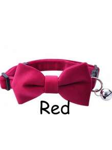 1pc Adjustable Suede Velvet Cat Collar With Bow & Bell - Soft Kitten Collars For Pets, Decorative Floral Choker Necklace Style Accessories