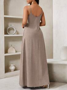 SHEIN Lady 2025 新款蓝色女士波西米亚风露背女士宽松长裙女士连衣裙宽松露肩生日和活动礼服/节日礼服度假服装女士波西米亚风/波西米亚风女装吊带上衣非洲女装女士连衣裙夏季热带女士连衣裙新品女士连衣裙沙滩裙复活节连衣裙/复活节女士连衣裙/复活节女士服装 - 咖啡棕 - 查看 2