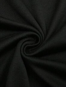 Sweetra Maglietta casual a maniche lunghe, slim fit, comoda, con collo a giro, tinta unita, per donne taglie forti - Bianco e nero - Visualizzare 13