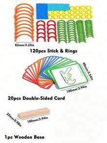 Bloques de rompecabezas de anillos de madera - Juguetes educativos Montessori STEM creativos - Diseño de bloques de colores para decoración de habitaciones - Regalos de invierno, Navidad, Año Nuevo y fiestas