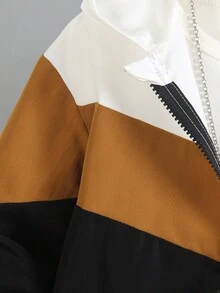 2件套男童休闲拼色连帽运动衫和裤子运动服套装，秋季 - 白色 - 查看 7
