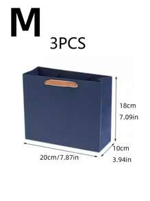 3pcs Gift Packaging Bags, Vintage Style Blue Paper Bags, Fashionable High-Grade Business Tote Bags For Clothing Store, Jewelry Shop And Gifts. Valentine's Day, Valentines Wedding, Birthday, Gift Bags, Bridesmaid Gifts, Wedding Items,Fall Decor