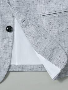 Manfinity Mode Men's Notched Lapel Single-Breasted Formal Suit Set - Light Grey - View 6