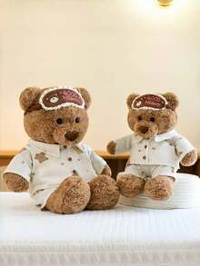 1 件可爱贝克熊毛绒玩具柔软抱枕公仔卡通厨师填充动物房间装饰生日礼物可爱家居装饰 - 彩色 - 查看 8